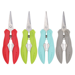 Stainless Steel Seafood <b>Scissors</b> Red Green Blue Gray Straight Head <b>Kitchen</b> Tool For Crab Lobster Home Use - Product Image 1