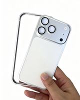 Nouveau modèle compatible avec la transformation instantanée en étui pour téléphone 18promax, ensemble avec objectif, plaque arrière en métal et coque de cadre en métal