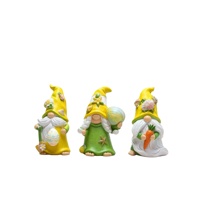Frühlings-Oster-Gnom-Trio aus Kunstharz, Ei- und Karotten-Tischdekoration, Saisonale Akzente, Ideales Geschenk für Feiertagsdekor-Liebhaber