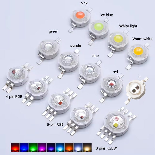 High-Power 3W RGB LED Chip SMD 840nm IR LED Diode Good Heat Dissipation with 4 Pin Connectivity