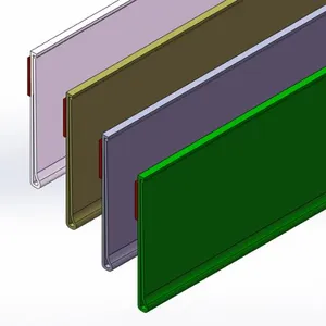 HZL 공장 사용자 정의 명확한 자기 접착 플랫 카드 홀더 스캐너 레일 디스플레이 PVC 선반 가장자리 데이터 스트립 슈퍼마켓