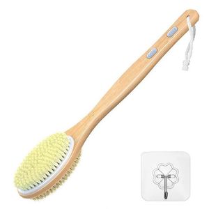 Long Handle Bamboo <b>Bath</b> 2-In-1 Natural Nylon Bristle Exfoliating Brush - Product Image 4