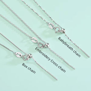 이탈리아 실버 925 슬라이딩 비즈 길이 조절 체인 목걸이 - Product Image 3