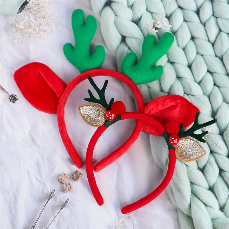 Yifan Wholesale NEW Christmas Headband Antlers Santa Claus Xmas Hairband Kids Adult Christmas Party Deals Hair Accessories