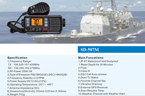 Radio VHF marine étanche et anti-poussière IP-67, radio VHF marine fixe - Product Image 6