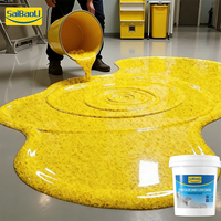Revêtement de sol en ciment autolissant à base de résine époxy, sable coloré, antidérapant, imperméable, résistant à l'usure, effet marbre