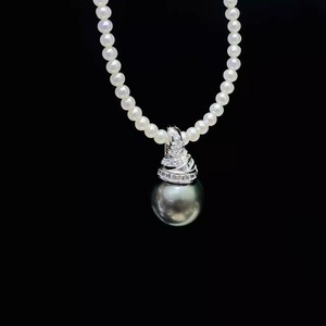 DIY Pearl Accessories S925 <b>Silver</b> Pendant Empty Holder with Concealer Clasp 11-14mm Round <b>Bead</b> 31332 Jewelry Findings Components - Product Image 4