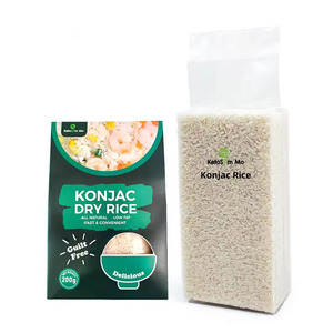 Riz Konjac biologique faible en glucides perte de poids repas diabétique sans gluten Keto régime prêt sac de cuisson Zhushan nourriture 200g - Product Image 1