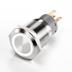 Stainless Steel <b>Push</b> <b>Button</b> <b>Switch</b> 19mm IP65 Waterproof Momentary 250V 5A Round Head Industrial Control - Product Image 2