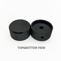 Kenop Aluminium Knurled Besar 30mm-100mm, Tutup Sakelar Potensiometer Logam Kustom untuk Star Shaft, Kenop Kontrol Volume Solid/Hollow