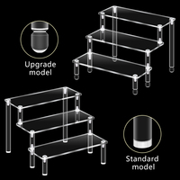 Support d'affichage en acrylique transparent multicouche avec socle rond, portable pour figurines, bijoux, parfums et présentoirs d'escalier