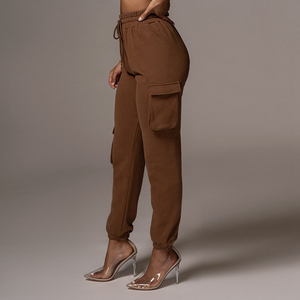 Fabbrica all'ingrosso Jogger con tasche <span class=keywords><strong>pantaloni</strong></span> di cotone tinta unita <span class=keywords><strong>pantaloni</strong></span> <span class=keywords><strong>Cargo</strong></span> da <span class=keywords><strong>donna</strong></span> - Product Image 6