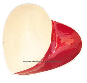 Bol de service en aluminium en forme de cœur en forme de fruits et légumes fait à la main écologique pour comptoir de cuisine ou décor de table - Product Image 2