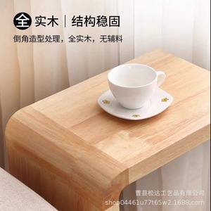 Mesa auxiliar, mueble auxiliar para sofá de madera maciza, mesa esquinera, mesa de centro pequeña móvil, mini mesita de noche, mesita pequeña junto a la cama - Product Image 3