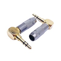 Connecteur TRS à angle droit de 3.5mm prise OEM vente en gros Jack 3 pôles adaptateur casque écouteur plaqué or argent