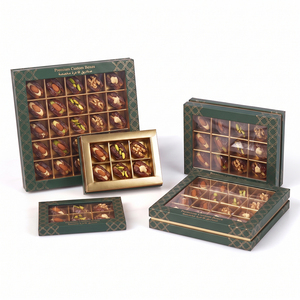 Boîte cadeau personnalisée en carton recyclable avec couvercle et base, pour baklava et dattes, avec fenêtre transparente, design gratuit - Product Image 2