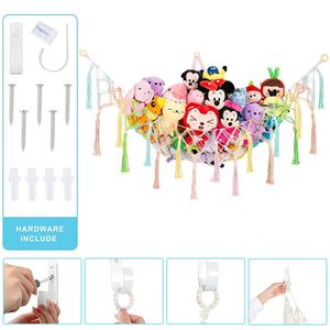 Amaca giocattolo di peluche appesa con nappe roba Boho <span class=keywords><strong>grande</strong></span> angolo peluche porta rete per camera da letto per bambini camera da letto - Product Image 4