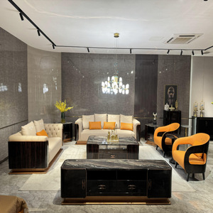 Canapé sectionnel contemporain rembourré en cuir artificiel avec coussin en mousse, style victorien pour salon - Product Image 1