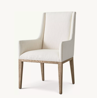 Chaises modernes en bois, fauteuils de salle à manger en tissu à dossier haut