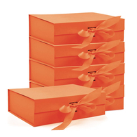 Emballages en carton magnétique de luxe recyclables, boîtes cadeaux avec estampage à chaud en or, boîtes rigides pliables avec ruban