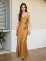 Femme Party Wear Dress Wholesale Solid Elegant Satin Evening Dress Classy Elegant Sexy Spaghetti Straps Backless Luxury Dress