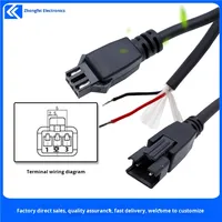 SM 3 P 2 3 Pin sumber cahaya penglihatan kabel lunak 3 4 2.54mm kawat Harness LED inspeksi industri kabel ekstensi daya mesin PVC