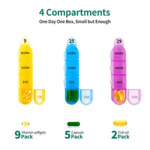 כדור חודשי מארגנת גלולות 4 פעמים ביום, מקרה רפואת כדור מיכל גלולה להחזיק תוספת ותרופות - Product Image 3