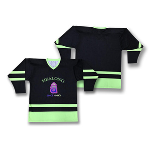 Maillot de hockey sur glace personnalisé OEM, motif de sublimation, maillot de hockey d'équipe pour jeunes avec design violet - Product Image 2