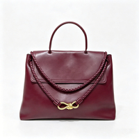 Sac fourre-tout tissé à chaîne couleur unie pour femme, sac à main de luxe en PU, sac à bandoulière de créateur avec poignée supérieure, fermeture à fermoir, décoration nœud, plage