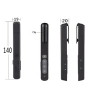 Presentador Inalámbrico con Control Remoto Tipo Clip de 2.4G, Puntero Láser Rojo con USB/USB-C, Batería AAA, Negro, Alcance de 100M para Reuniones