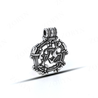 Collier pendentif amulette rond creux en acier inoxydable avec visage de l'Odin, dieu nordique viking, pour homme, style vintage, gothique, punk, motard, bijoux audacieux