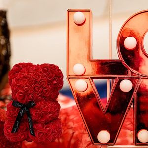Ours en roses OEM 2026, cadeau de la Saint-Valentin, ours en roses en mousse personnalisé, ours en peluche fleur rose avec boîte cadeau - Product Image 5