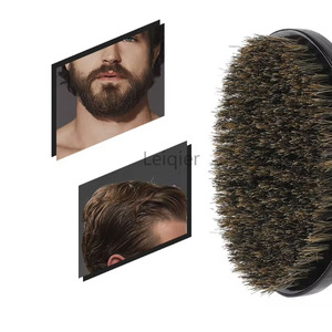 Kit de soin de la barbe avec brosse à barbe personnalisée avec logo, brosse à barbe en poils de sanglier pour hommes, brosse à moustache en bois pour hommes, brosse à poils de sanglier naturels, outils de coiffage - Product Image 3