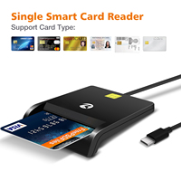 Lector de Tarjetas Inteligentes Tipo C ZOWEETEK, Lector/Escritor ISO 7816, Lector de Tarjetas con Chip para Móviles, Cajeros Automáticos, Bancos, Tarjetas de Crédito, Pagos para Teléfono