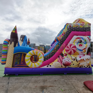 Tobogán inflable para niños, castillo inflable con tobogán, combo de juegos inflables para exteriores. - Product Image 4