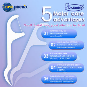Hilo Dental con Palillo de Dientes <span class=keywords><strong>DR</strong></span>.SMITH, Nylon, 50 Piezas, Empaque en Bolsa, Palillo de Dientes con Hilo, Cuidado Bucal, Hilo Dental - Product Image 4