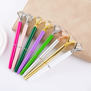Bolígrafo de cristal personalizado de alta calidad con diamantes, bolígrafo con diamantes en la parte superior con logotipo personalizado para regalo de niñas - Product Image 1