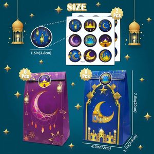 12 Packs Double Sided Printed Gift <strong>Bags</strong> Ramadan Mubarak Printed Paper Candy <strong>Bags</strong> with Stickers <strong>for</strong> Eid Mubarak <strong>Party</strong> Decorations - Product Image 3