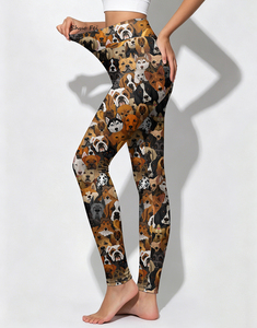 Leggings de yoga taille haute pour femme, imprimé chiens, coupe ajustée, motif chiot, pantalon de sport décontracté - Product Image 3