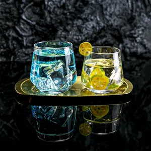 NOVARE Factory Wholesale bicchieri da whisky a forma di diamante da 320 ml occhiali da Bar in vetro vecchio stile bicchieri in vetro Rocks