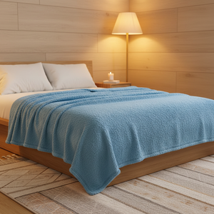 Manta de Felpa Suave Color Azul Cielo para Bebés y Niños, Decorativa y Cálida para la Cama - Product Image 1