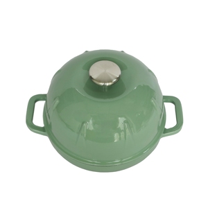 Cloche à pain en fonte émaillée robuste, moule à pâtisserie en fonte émaillée verte avec couvercle bombé pour la cuisson au four domestique - Product Image 3