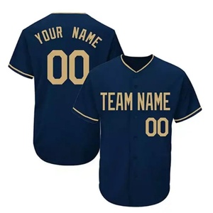 Maillots de baseball en gros OEM vierges pour sublimation, entièrement brodés, col en V - Product Image 5