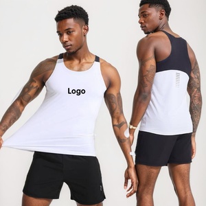 Débardeurs pour hommes en polyester à séchage rapide, couleur unie, col rond, vêtements de sport décontractés pour l'entraînement - Product Image 2