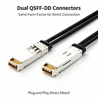 Kabel 400G QSFP-DD DAC ke 400G QSFP-DD untuk AI Data Center Spine Leaf Switch ke Server Uplink Koneksi Tembaga Pasif