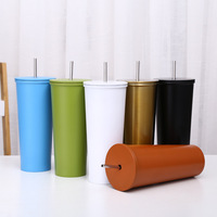 Gobelet isotherme en acier inoxydable à double paroi avec paille pour jus et lait, idéal pour les voyages - Vente en gros