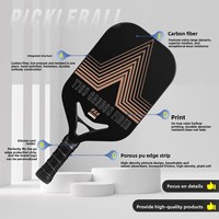 Raquette de pickleball en fibre de carbone, bord intégré pressé à chaud, surface sablée sans bordure, haute légèreté, sport