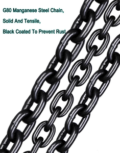 Cadena de elevación de alta resistencia G80 negra de 6mm-42mm para eslingas de elevación, cadena de acero de alta resistencia G80 negra - Product Image 4