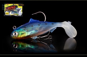 Leurre souple jig tête plombée 21g 90mm pour lancer longue distance, pour la pêche en eau douce et salée, pour le bar, le poisson mandarin, la perche, avec hameçons robustes - Product Image 6