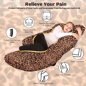 Les femmes enceintes doivent avoir un oreiller complet <span class=keywords><strong>pour</strong></span> adultes dormant 60 pouces oreiller de grossesse en forme de J avec housse amovible - Product Image 4